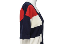 Load image into Gallery viewer, 極美品 MONCLER モンクレール ニット トップス サイズXS ボーダー ロゴパッチ ホワイト レッド ネイビー コットン 中古 4c067459