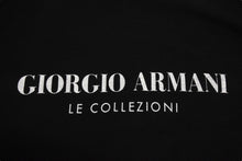 Load image into Gallery viewer, GIORGIO ARMANI ジョルジオアルマーニ 長袖Tシャツ イタリア製 コットン ブラック ホワイト サイズM 美品 中古 4c067461