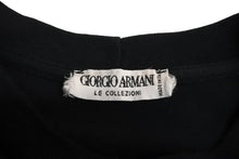 Load image into Gallery viewer, GIORGIO ARMANI ジョルジオアルマーニ 長袖Tシャツ イタリア製 コットン ブラック ホワイト サイズM 美品 中古 4c067461