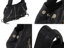Load image into Gallery viewer, ChromeHearts クロムハーツ CH Plain JJDean Bag プレインJJディーンバッグ レザー シルバー925 ブラック 美品 中古 4c067513