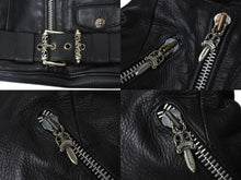 Load image into Gallery viewer, ChromeHearts クロムハーツ CH Plain JJDean Bag プレインJJディーンバッグ レザー シルバー925 ブラック 美品 中古 4c067513