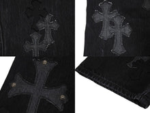 Load image into Gallery viewer, 新品未使用 ChromeHearts クロムハーツ リーバイス デニムパンツ クロスパッチ CHクロス ボタン ブラック 31 中古 4c067553