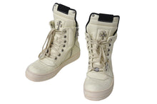 Load image into Gallery viewer, クロムハーツ リックオウエンス ジオバスケット スニーカー CHクロス ダガー レザー シルバー925 サイズ38 ホワイト 良品 中古 4c067711