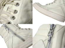 Load image into Gallery viewer, クロムハーツ リックオウエンス ジオバスケット スニーカー CHクロス ダガー レザー シルバー925 サイズ38 ホワイト 良品 中古 4c067711