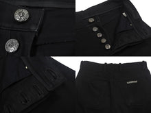 Load image into Gallery viewer, CHROME HEARTS クロムハーツ フレハニー デニムパンツ ホースシューボタン コットン シルバー925 ブラック 美品 中古 4c067887