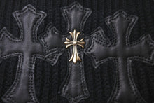 Load image into Gallery viewer, CHROME HEARTS クロムハーツ ビーニー ニット帽 クロスパッチ カシミヤ ブラック 美品 中古 4c067891