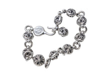 Load image into Gallery viewer, 新品同様 Chrome Hearts クロムハーツ クロスボールブレスレット 69g シルバー925 10リンク 中古 4c068125