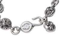 Load image into Gallery viewer, 新品同様 Chrome Hearts クロムハーツ クロスボールブレスレット 69g シルバー925 10リンク 中古 4c068125