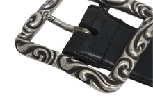 Load image into Gallery viewer, Chrome Hearts クロムハーツ BLT SCRLREC レクタングルスクロール サイズ34 レザーベルト ブラック 美品 中古 4c068292