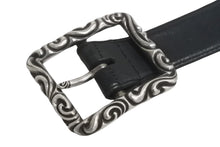 Load image into Gallery viewer, Chrome Hearts クロムハーツ BLT SCRLREC レクタングルスクロール サイズ34 レザーベルト ブラック 美品 中古 4c068292