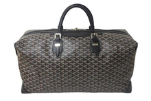 Load image into Gallery viewer, GOYARD ゴヤール ボーイング 55 ヘリンボーン PVC レザー ボストンバッグ ブラック 黒 美品 中古 4c068414