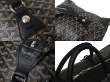 Load image into Gallery viewer, GOYARD ゴヤール ボーイング 55 ヘリンボーン PVC レザー ボストンバッグ ブラック 黒 美品 中古 4c068414