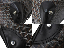 Load image into Gallery viewer, GOYARD ゴヤール ボーイング 55 ヘリンボーン PVC レザー ボストンバッグ ブラック 黒 美品 中古 4c068414