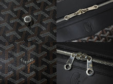 Load image into Gallery viewer, GOYARD ゴヤール ボーイング 55 ヘリンボーン PVC レザー ボストンバッグ ブラック 黒 美品 中古 4c068414