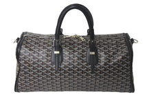 Load image into Gallery viewer, GOYARD ゴヤール クロワジュール45 ボストンバッグ トラベルバッグ ブラック PVC レザー シルバー金具 美品 中古 4c068421