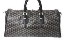 Load image into Gallery viewer, GOYARD ゴヤール クロワジュール45 ボストンバッグ トラベルバッグ ブラック PVC レザー シルバー金具 美品 中古 4c068421