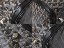 Load image into Gallery viewer, GOYARD ゴヤール クロワジュール45 ボストンバッグ トラベルバッグ ブラック PVC レザー シルバー金具 美品 中古 4c068421
