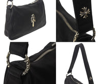 Load image into Gallery viewer, 新品未使用 CHROME HEARTS クロムハーツ チキンナゲットスモール ショルダーバッグ ダガー レザー シルバー925 ブラック 中古 4c068448