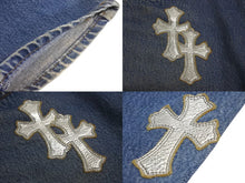 Load image into Gallery viewer, CHROME HEARTS クロムハーツ デニムパンツ リーバイス ドレイク オーダー クロスパッチ サイズ36 ブルー 美品 中古 4c068673