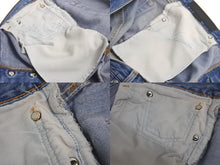 Load image into Gallery viewer, CHROME HEARTS クロムハーツ デニムパンツ リーバイス ドレイク オーダー クロスパッチ サイズ36 ブルー 美品 中古 4c068673