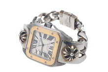 Load image into Gallery viewer, 極美品 CHROME HEARTS クロムハーツ カスタムオーダー カルティエ サントス100 LM W200728G コンビ 中古 4c068742ch