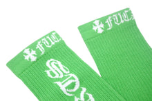 Load image into Gallery viewer, 新品未使用 CHROME HEARTS クロムハーツ 靴下 ソックス ヴァインダガー刺繍 FUCK YOU グリーン 中古 4c069065