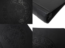 Load image into Gallery viewer, CHROME HEARTS クロムハーツ レザーアジェンダ バインダー CHプラス ホースシュー エンボス加工 ブラック シルバー925 良品 中古 4c069087