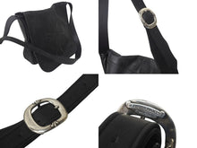 Load image into Gallery viewer, CHROME HEARTS クロムハーツ クロスパッチ レザーメールバッグ ショルダーバッグ レザーパッチ ブラック シルバ−925 美品 中古 4c069088