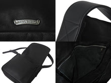 Load image into Gallery viewer, CHROME HEARTS クロムハーツ クロスパッチ レザーメールバッグ ショルダーバッグ レザーパッチ ブラック シルバ−925 美品 中古 4c069088