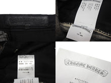 Load image into Gallery viewer, 極美品 CHROME HEARTS クロムハーツ フレアニー スターパッチ デニムパンツ サイズ32 ブラック コットン シルバー925 レザー 中古 4c069236