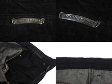 Load image into Gallery viewer, 極美品 CHROME HEARTS クロムハーツ フレアニー スターパッチ デニムパンツ サイズ32 ブラック コットン シルバー925 レザー 中古 4c069236