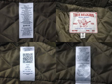 Load image into Gallery viewer, TRUE RELIGION トゥルーレリジョン コーデュロイフードジャケット サイズL オリーブ コットン 刺繍 美品 中古 4c069248