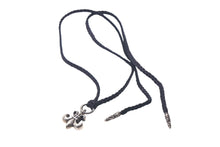 Load image into Gallery viewer, 極美品 Chrome Hearts クロムハーツ レザーチョーカー ユリ BSフレア 牛革 ブラック シルバー925 中古 4c069330