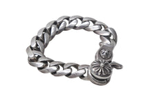 Load image into Gallery viewer, Chrome Hearts クロムハーツ ID クロス ブレスレット ユニセックス 117g 20cm シルバー925 中古 美品 4c069331