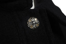 Load image into Gallery viewer, CHROME HEARTS クロムハーツ コート クロスボールボタン サイズL ブラック ウール シルバー925 美品 中古 4c069346