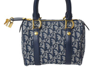 Load image into Gallery viewer, 極美品 Christian Dior クリスチャンディオール ハンドバッグ 25cm トロッター ガリアーノ期 02年 キャンバス ネイビー ゴールド 中古 4c069375