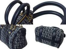 Load image into Gallery viewer, 極美品 Christian Dior クリスチャンディオール ハンドバッグ 25cm トロッター ガリアーノ期 02年 キャンバス ネイビー ゴールド 中古 4c069375