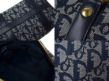 Load image into Gallery viewer, 極美品 Christian Dior クリスチャンディオール ハンドバッグ 25cm トロッター ガリアーノ期 02年 キャンバス ネイビー ゴールド 中古 4c069375