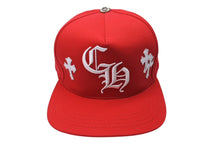 Load image into Gallery viewer, 新品同様 CHROME HEARTS クロムハーツ キャップ ベースボールキャップ クロスパッチ CHロゴ刺繍 クロスボール シルバー 925 レッド 中古 4c069630