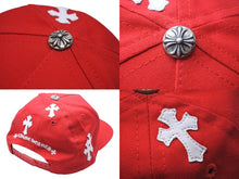 Load image into Gallery viewer, 新品同様 CHROME HEARTS クロムハーツ キャップ ベースボールキャップ クロスパッチ CHロゴ刺繍 クロスボール シルバー 925 レッド 中古 4c069630