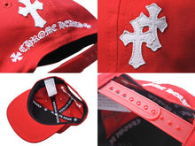 Load image into Gallery viewer, 新品同様 CHROME HEARTS クロムハーツ キャップ ベースボールキャップ クロスパッチ CHロゴ刺繍 クロスボール シルバー 925 レッド 中古 4c069630