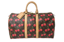 Load image into Gallery viewer, 新品同様 LOUIS VUITTON ルイヴィトン キーポル45 ボストンバッグ M95011 モノグラムチェリー 村上隆 PVC レザー 中古 4c069717