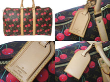 Load image into Gallery viewer, 新品同様 LOUIS VUITTON ルイヴィトン キーポル45 ボストンバッグ M95011 モノグラムチェリー 村上隆 PVC レザー 中古 4c069717