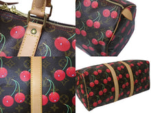 Load image into Gallery viewer, 新品同様 LOUIS VUITTON ルイヴィトン キーポル45 ボストンバッグ M95011 モノグラムチェリー 村上隆 PVC レザー 中古 4c069717