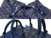 Load image into Gallery viewer, GOYARD ゴヤール ボウリング45バッグ ボストンバッグ BOWLIN045TY12CL12P ネイビー PVC レザー シルバー金具 良品 中古 4c069781