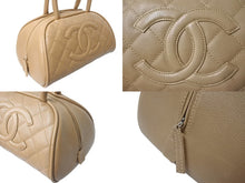 Load image into Gallery viewer, 極美品 CHANEL シャネル マトラッセ ハンドバッグ ミニボストン型バッグ ココマーク 11番台 キャビアスキン ベージュ 中古 4c07019