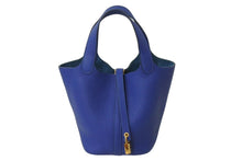 Load image into Gallery viewer, 極美品 HERMES エルメス ピコタンロックPM ハンドバッグ U刻印 ブルーフランス トリヨンクレマンス ゴールド金具 中古 4c070597