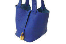 Load image into Gallery viewer, 極美品 HERMES エルメス ピコタンロックPM ハンドバッグ U刻印 ブルーフランス トリヨンクレマンス ゴールド金具 中古 4c070597