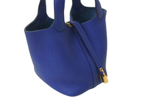 Load image into Gallery viewer, 極美品 HERMES エルメス ピコタンロックPM ハンドバッグ U刻印 ブルーフランス トリヨンクレマンス ゴールド金具 中古 4c070597
