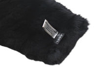 Load image into Gallery viewer, CHANEL シャネル デカココマーク ラパンネックウォーマー マフラー フランス製 ラパン ブラック ホワイト 美品 中古 4c070623